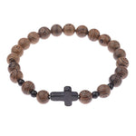 Men’s wooden cross bracelet nz