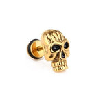 Metal skull earrings Gold nz