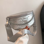 Metallic silver colour bum bag nz