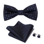 Midnight blue polka dot bow tie nz