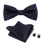 Midnight blue polka dot bow tie nz
