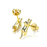 Mini Gold cat earrings nz