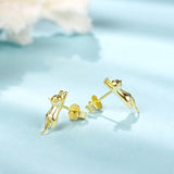 Mini Gold cat earrings nz