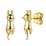 Mini Gold cat earrings nz