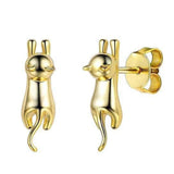 Mini Gold cat earrings nz