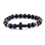 Minimalist cross bracelet Matt black nz