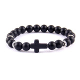 Minimalist cross bracelet Matt black nz