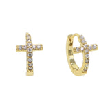 Minimalist cross earrings Gold nz