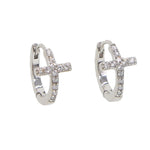 Minimalist cross earrings Silver nz