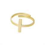 Minimalist cross ring Gold nz