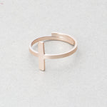 Minimalist cross ring Rose gold nz