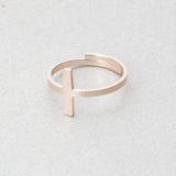 Minimalist cross ring Rose gold nz