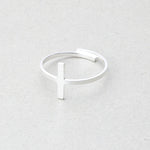 Minimalist cross ring Silver nz