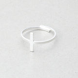 Minimalist cross ring Silver nz
