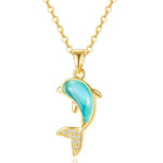Minimalist dolphin necklace Blue nz