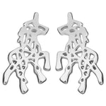Minimalist horse earrings Silver nz