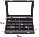 Modern Black-Toned Jewellery Box 24 Mesh box nz