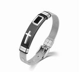 Modern cross bracelet Black nz