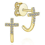 Modern cross earrings Gold nz