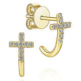 Modern cross earrings Gold nz