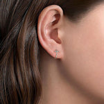 Modern cross earrings Gold nz