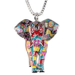Modern elephant necklace Multicoloured nz