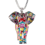 Modern elephant necklace Multicoloured nz