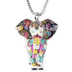 Modern elephant necklace White nz