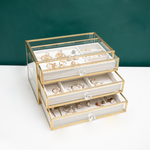 Modern Glass Jewellery Container 3 rows nz