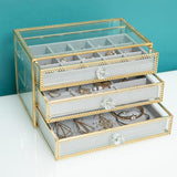 Modern Glass Jewellery Container 3 rows nz