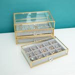 Modern Glass Jewellery Container 3 rows nz