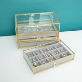 Modern Glass Jewellery Container 3 rows nz
