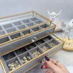 Modern Glass Jewellery Container 3 rows nz