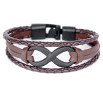 Modern infinity leather bracelet Black brown nz