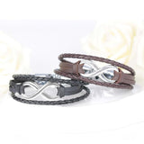 Modern infinity leather bracelet nz