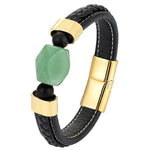Modern jade bracelet Black and green / 19 cm nz