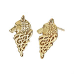 Modern wolf earrings Golden nz