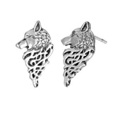 Modern wolf earrings Silver nz