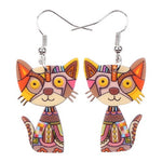 Mosaic cat earrings nz