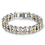 Motorcycle chain bracelet Gold and silver / 21,5 cm nz