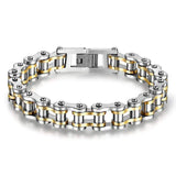Motorcycle chain bracelet Gold and silver / 21,5 cm nz