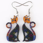 Multicolour Cat Earrings nz