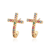 Multicolour crossover earrings nz