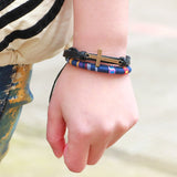 Multicolour leather cross bracelet nz