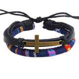 Multicolour leather cross bracelet nz