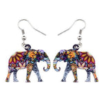 Multicoloured elephant earrings nz