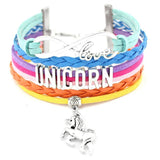 Multicoloured Unicorn bracelet Stainless steel / Turquoise/purple/orange/yellow nz