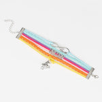 Multicoloured Unicorn bracelet Stainless steel / Turquoise/purple/orange/yellow nz