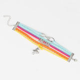Multicoloured Unicorn bracelet Stainless steel / Turquoise/purple/orange/yellow nz