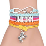 Multicoloured Unicorn bracelet Stainless steel / Turquoise/purple/orange/yellow nz